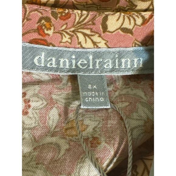 Daniel Rainn Hope Sleeveless Floral Tassel Top Plus Orange Size 2X - Picture 6 of 7